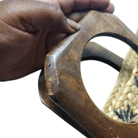 Anthropologie Dominique Jute Tote Bag Antik Kraft beach bag - Picture 5 of 11